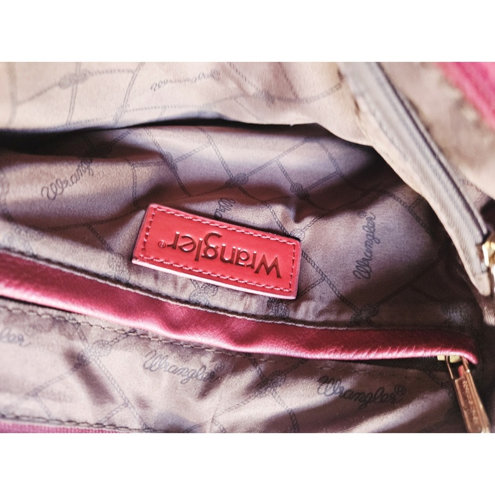Wrangler HandBag For Women Wester‎ Purse Versatile Handbags Red Leather - Picture 12 of 12